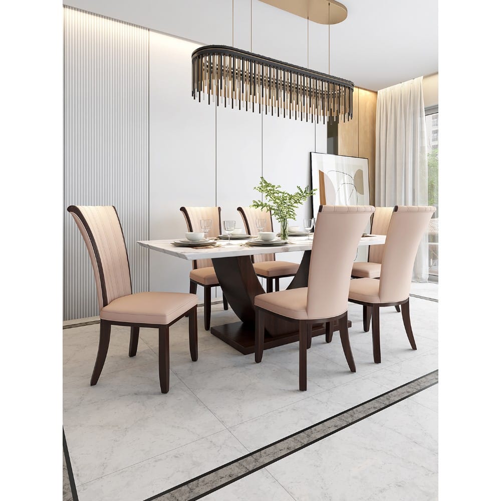 Rowena Marble 6 Seater Dining Set by Durian
