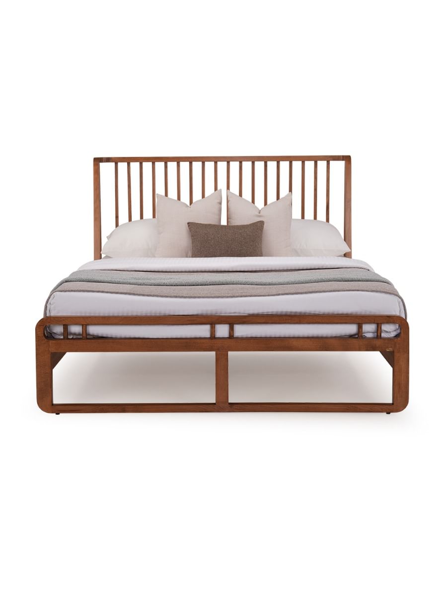 Calista Brown Solid Wood King Bed by Durian