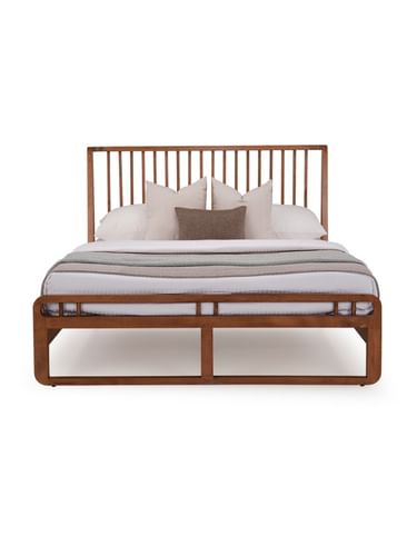 Calista Brown Solid Wood King Bed by Durian