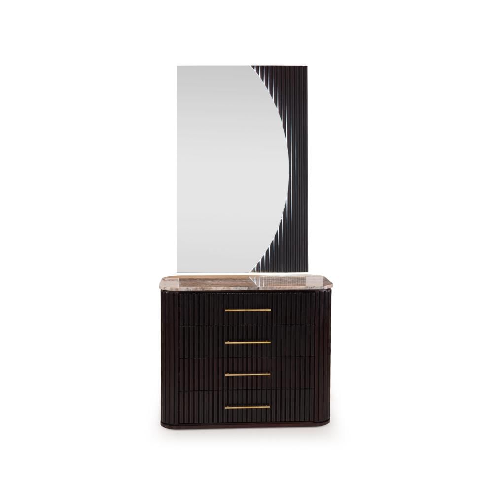 Opus Brown Glass Dressing Table by Durian (OPUS/DRE)