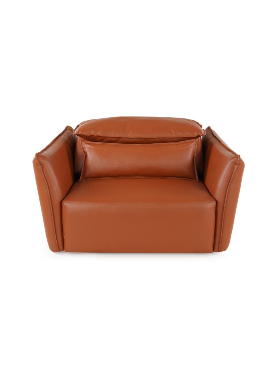 Serena Brown Premium Leatherette Sofa by Durian