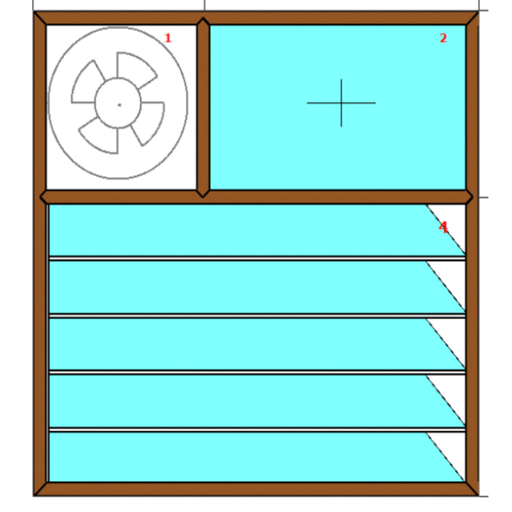 Ventilators With Fixed Glass Louvers And Provision For Exhaust Fan (Coloured Profile)