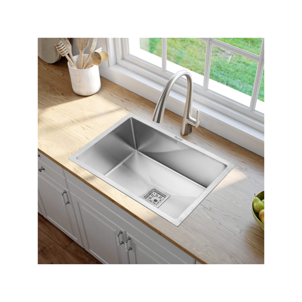 Ruhe Handmade Single Bowl SS 304 Sink 21in x 18in x 10in (13-0103-06)
