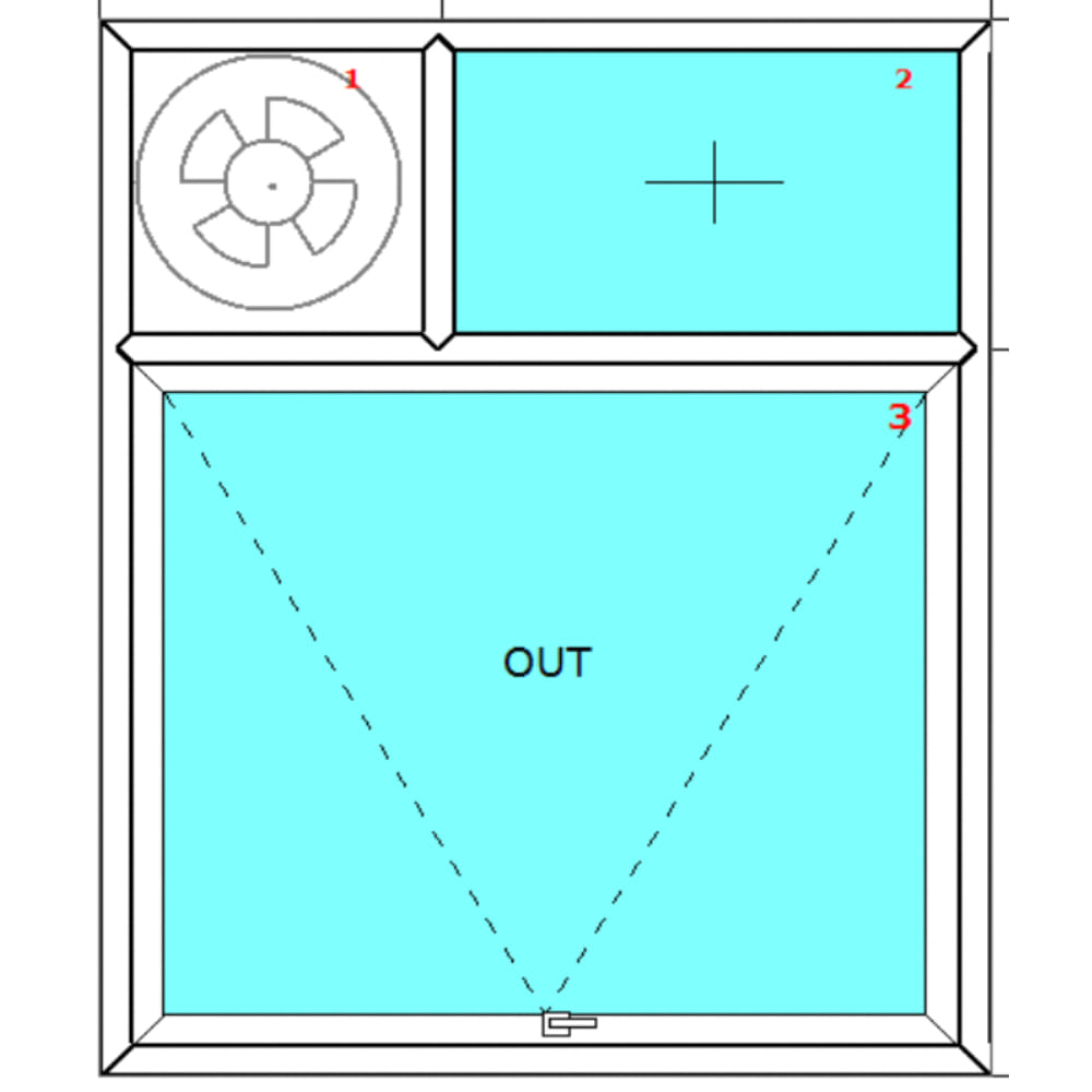 Ventilators With Top Hung And Provision For Exhaust Fan (White Profile)