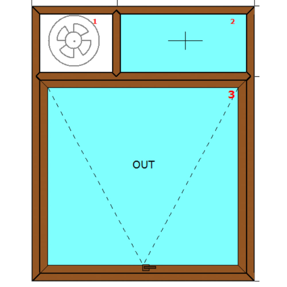 Ventilators With Top Hung And Provision For Exhaust Fan (Coloured Profile)