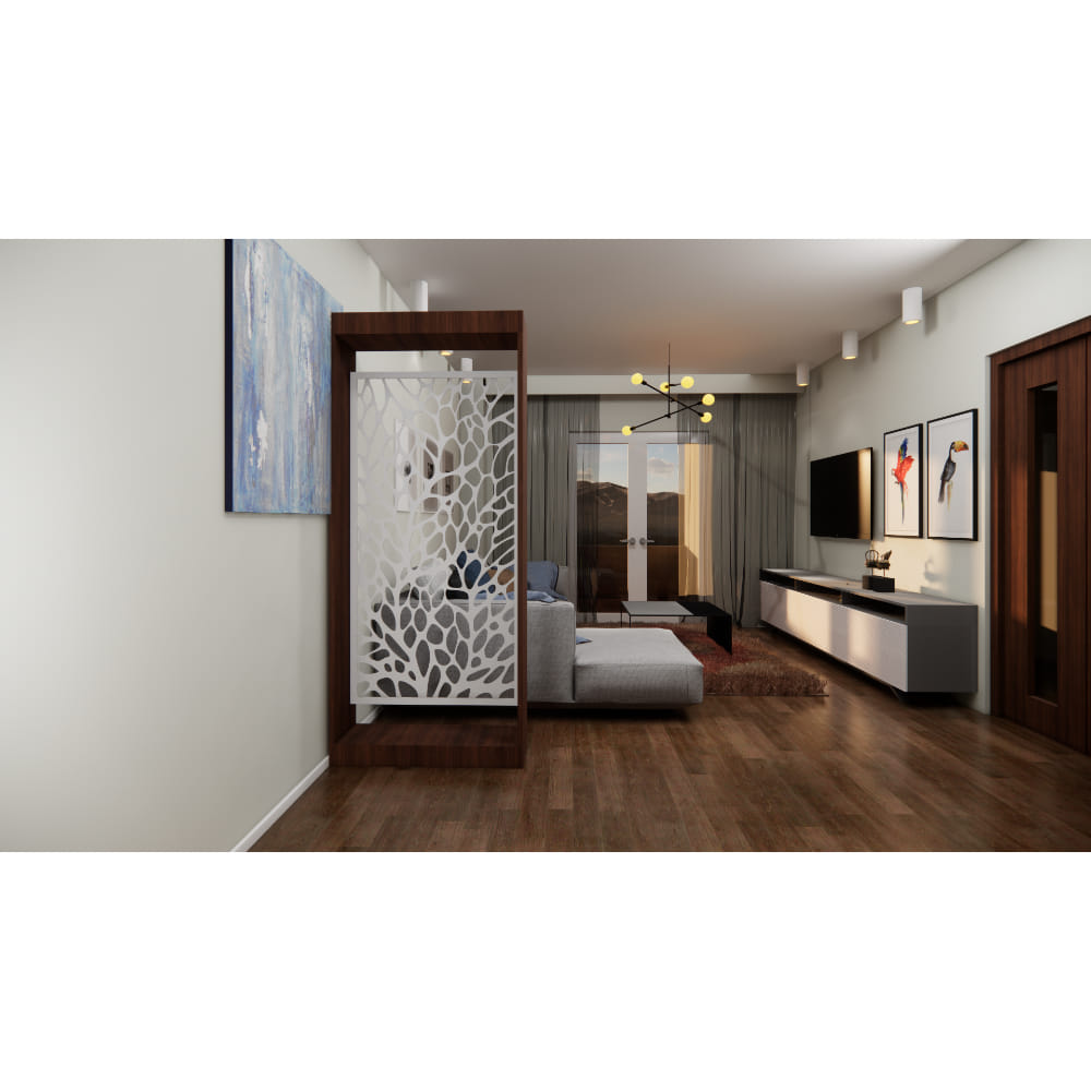 Room Divider Partition - Design 14 with Powder Coated Metal CNC Panel