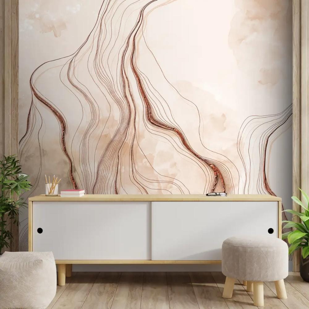 Life n Colors: 3D Marble Wallpaper, Rose Gold (Soft Feel Paper) (MOQ: 30 Sft)