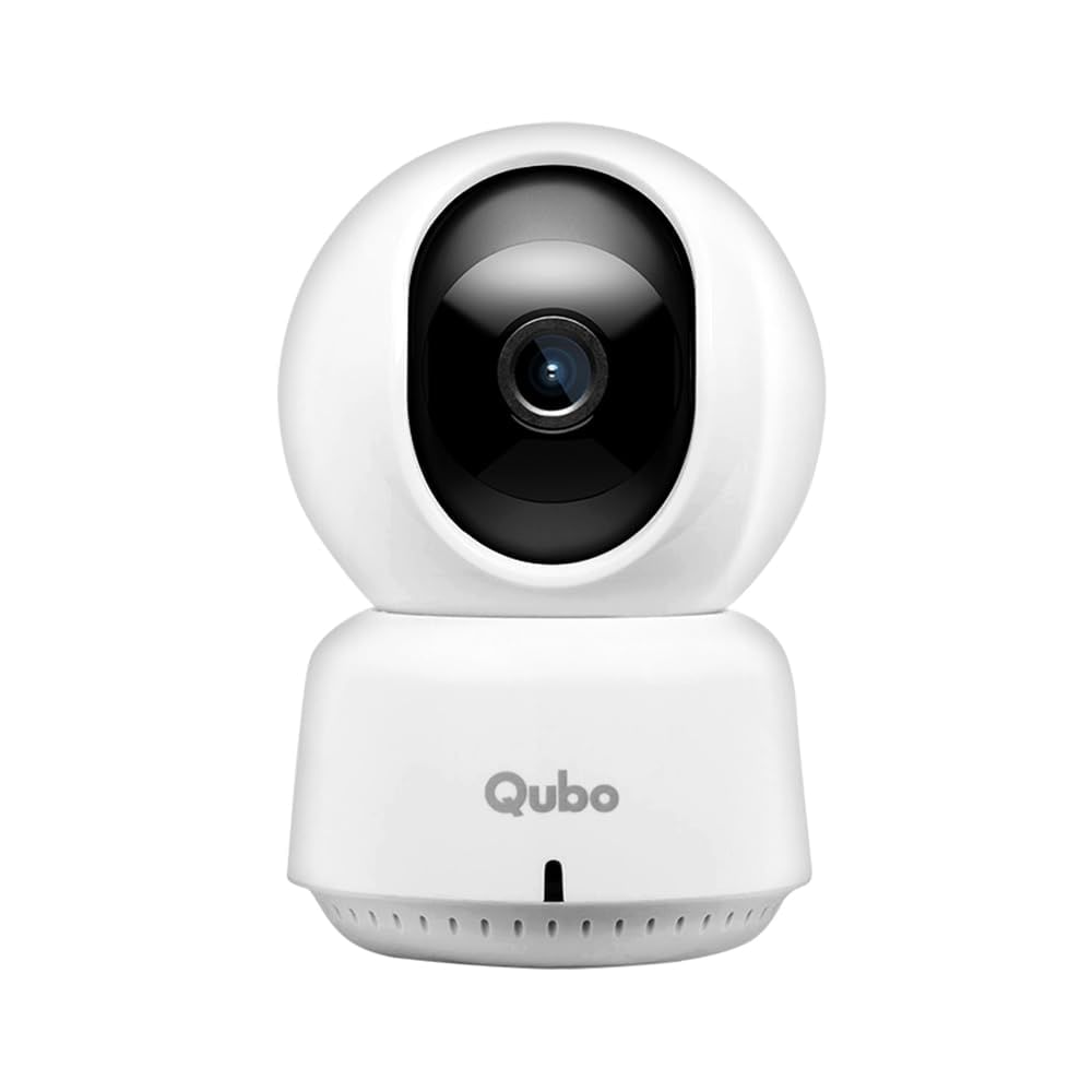 QUBO Smart 360 3MP 1296p WiFi CCTV Security Camera| Mobile App | Two Way Talk | Night Vision | Cloud & SD Card Recording | Alexa & OK Google | 1TB SD Card Support | 1 Year Brand Warranty