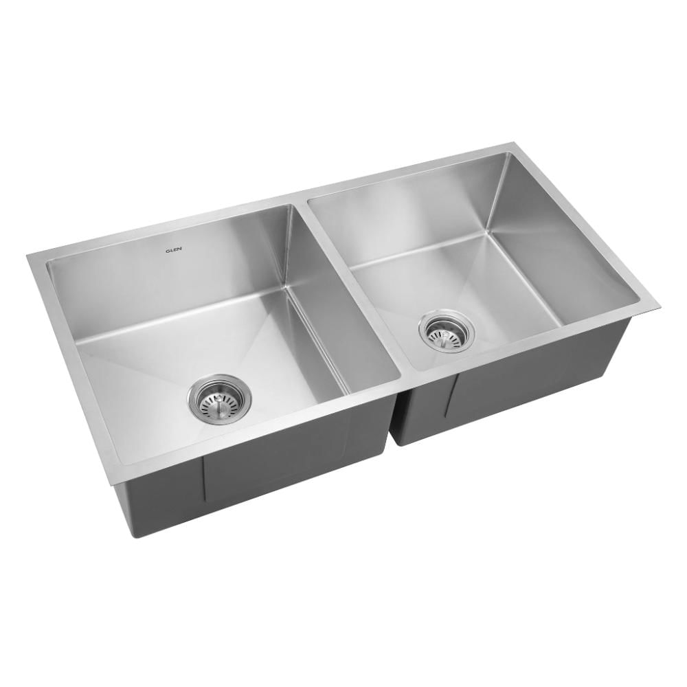 Glen Stainless Steel Grade 304 Double Bowl Topmount Sink, Matte Finish (KS-SH40209DBM)