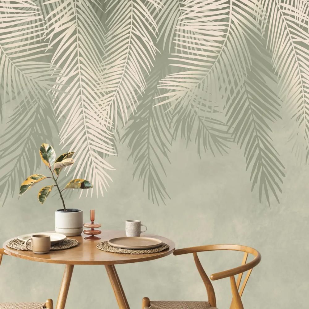 Life n Colors:Hanging Tropical Leaves Wallpaper