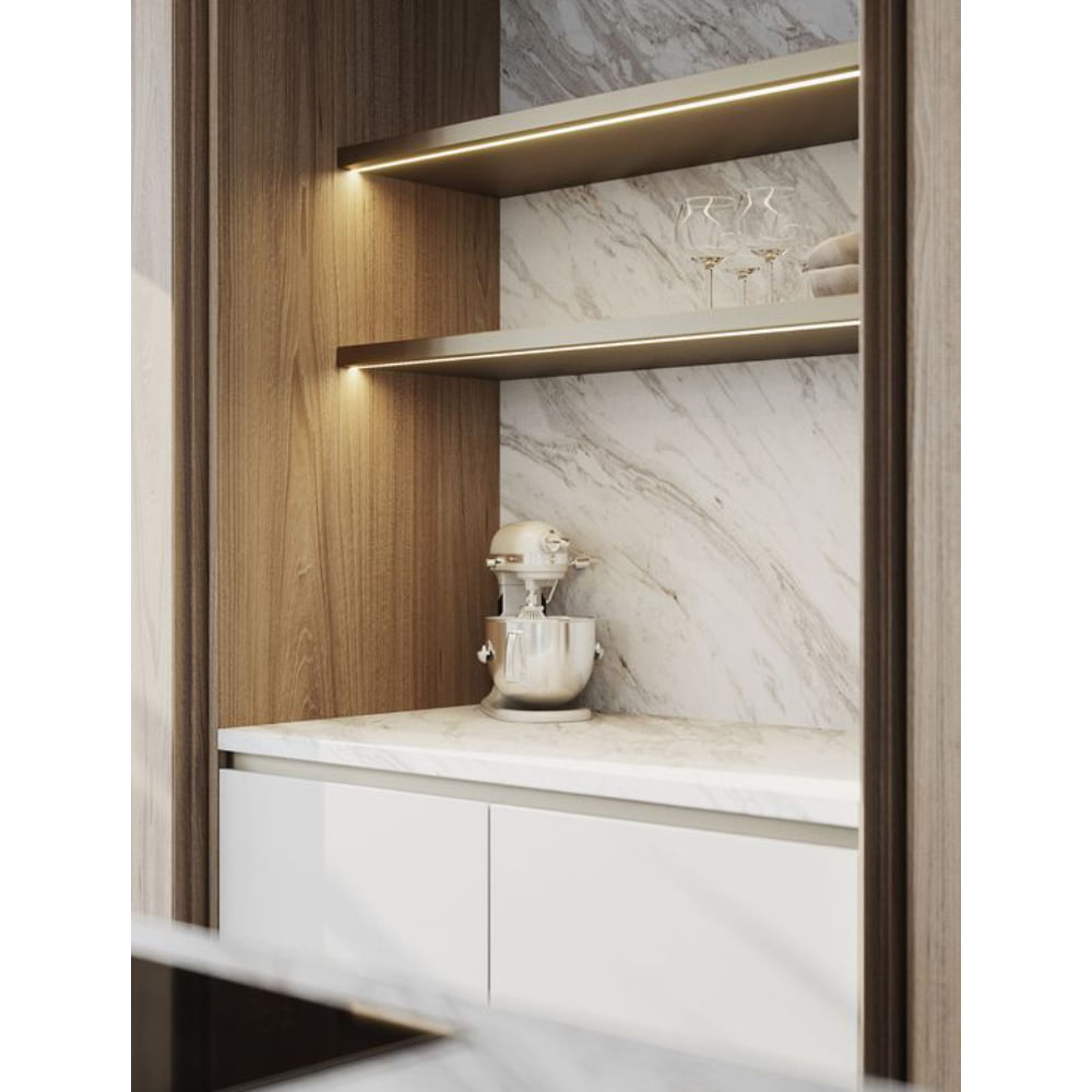 Acrylic Ledge on MDF: 200-300mm depth; 36mm thk. (Branded)