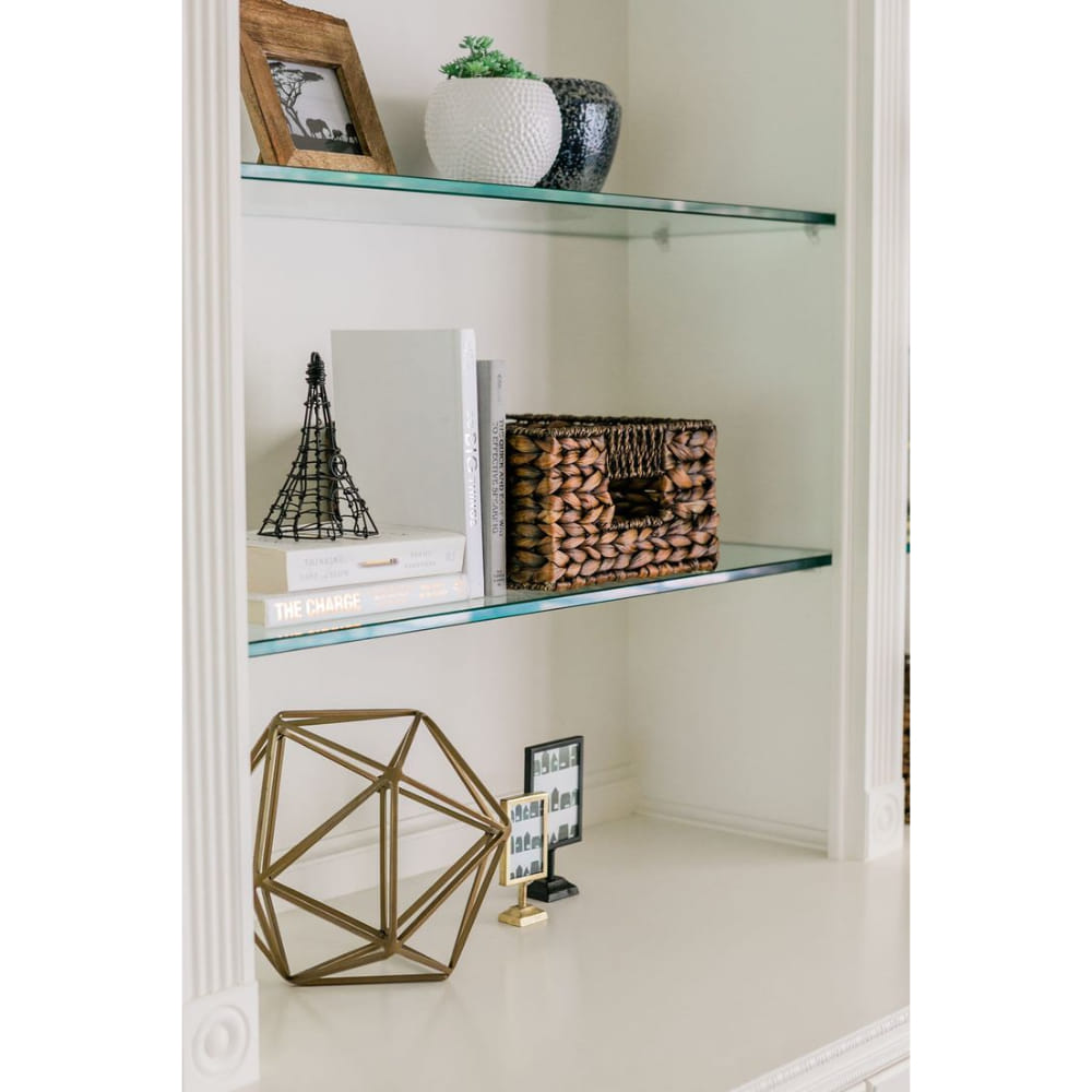 Glass Ledge: 200mm depth; 8mm thk.; Toughened