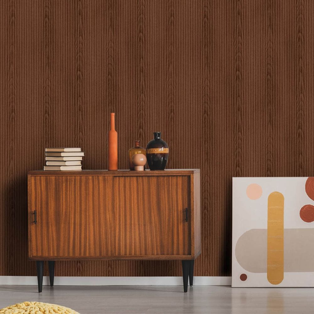 Excelhome Aurora 40144 Brown Wooden Design Wallpaper