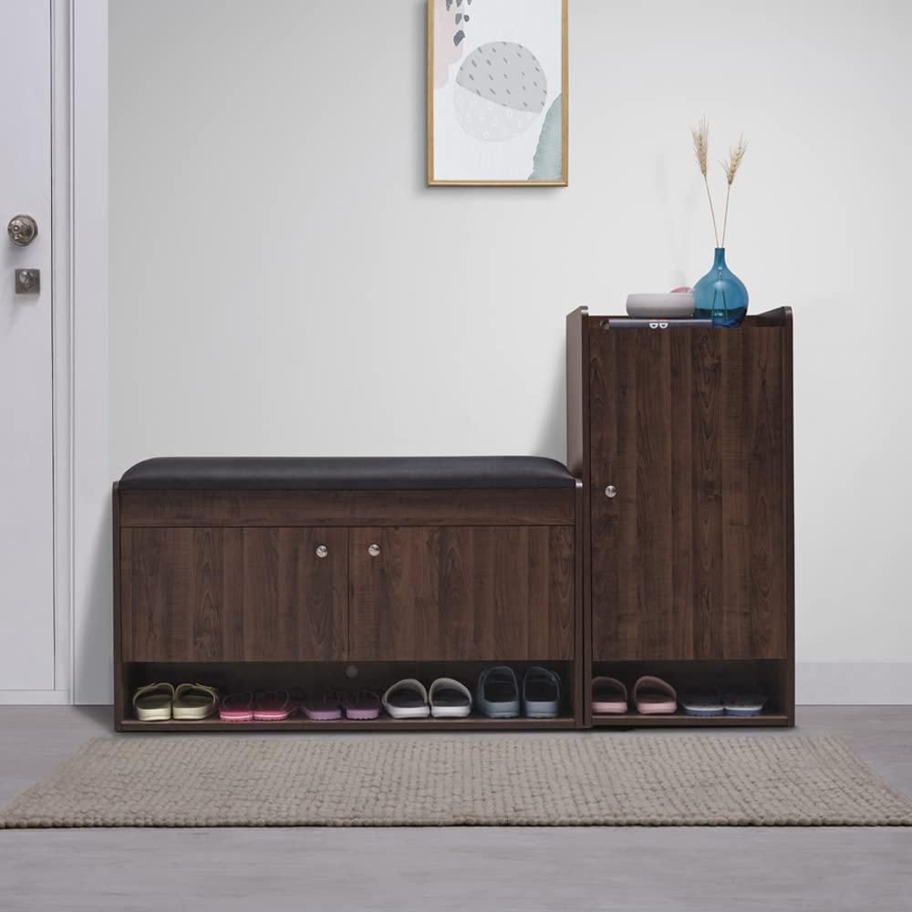 Footsie - Engineered Wood Shoe Rack Combo with Cushion Seat (25 Pairs) by Sleepyhead