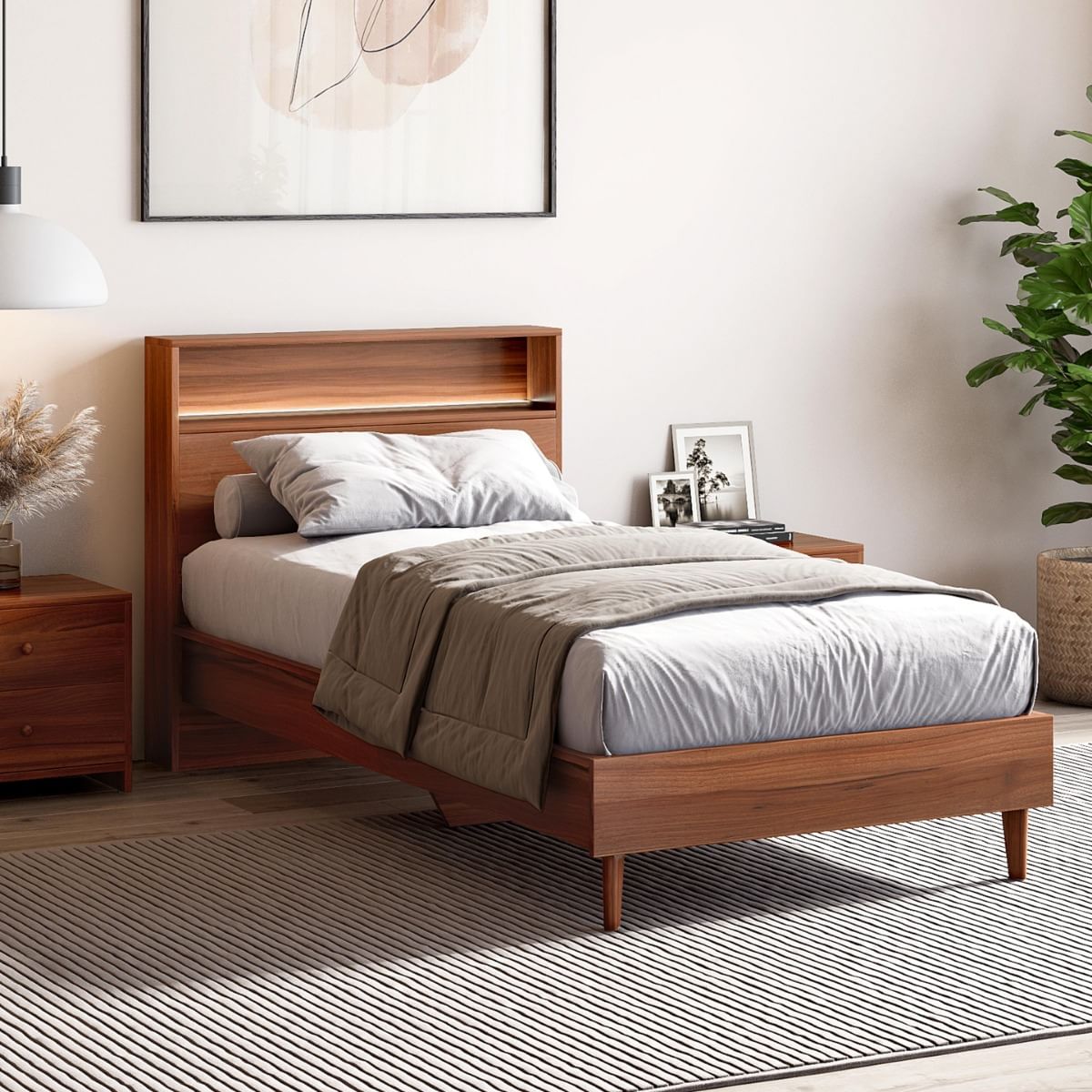Alister Brown Engineered Wood Single Bed by Durian