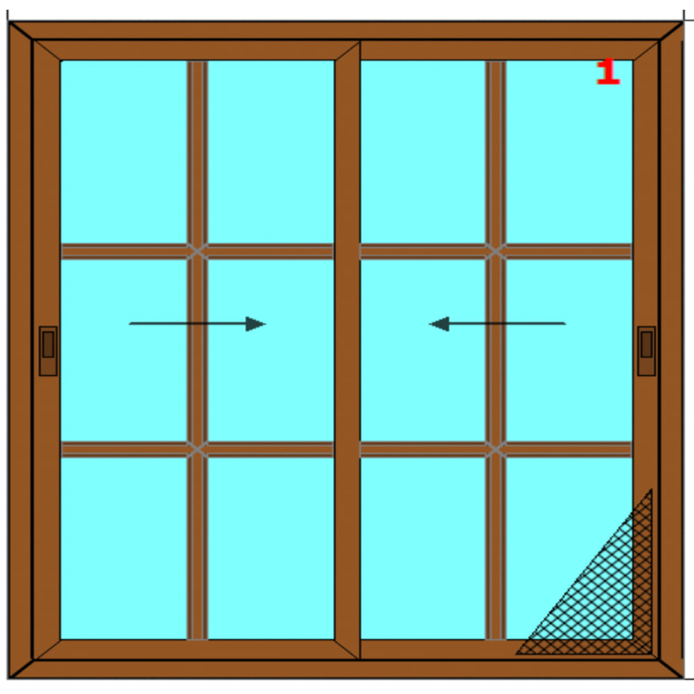 Sliding French Window With Mesh (Coloured Profile)