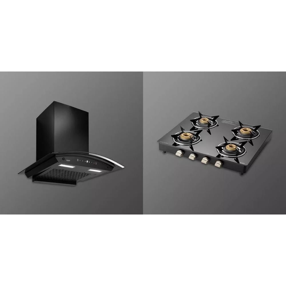 Kaff Bundle 1 (Hob + Chimney): 4 Burner Cooktop (CTE584B) 60cm Chimney (Ducted) (MAINZ DHC 60)
