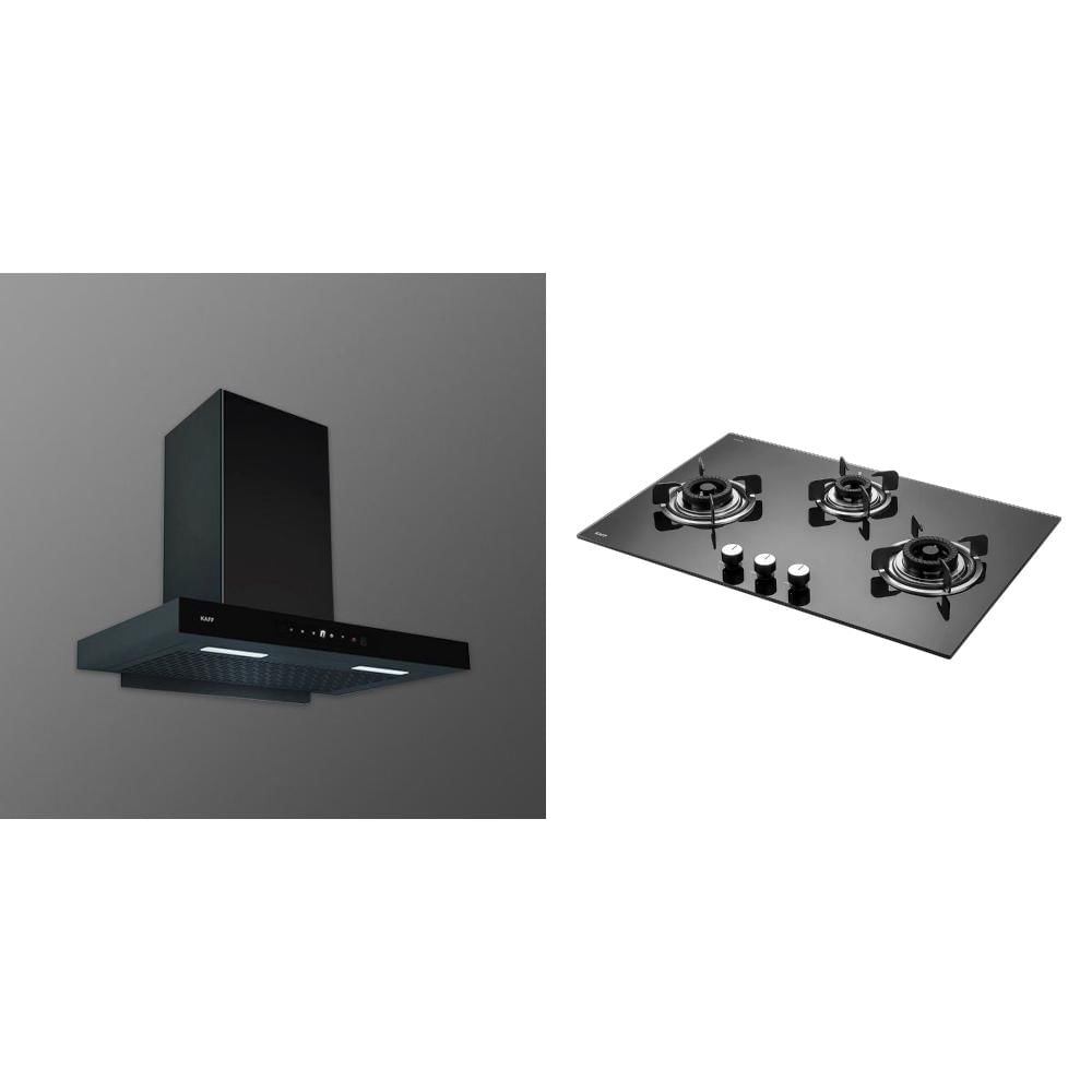 Kaff Bundle 3 (Hob + Chimney): 3 Burner Built-In Hob (CRH 783) 75cm Chimney (Ducted) (ASHPRODHC75-G)
