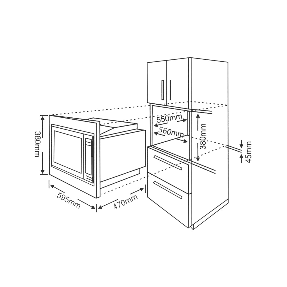 KAFF KB5A Built-in Microwave Oven 34L (KB5A (Black))
