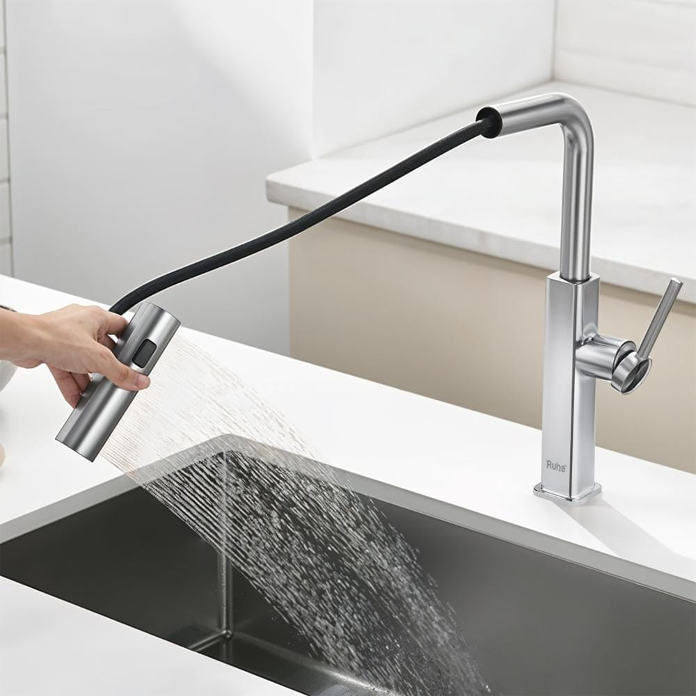 Ruhe Ruhe Arrow Pull-out Single Lever Table Mount Sink Mixer Faucet with Triple Flow (11-1733-02)