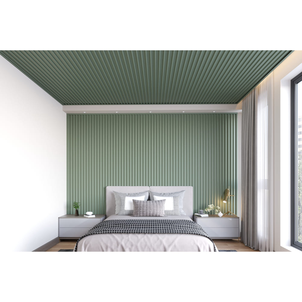 PVC Panel - Arch Design : Forets Green (10 Ft. Length) For Ceiling & Wall : Easy+Arch - Pastel Collection