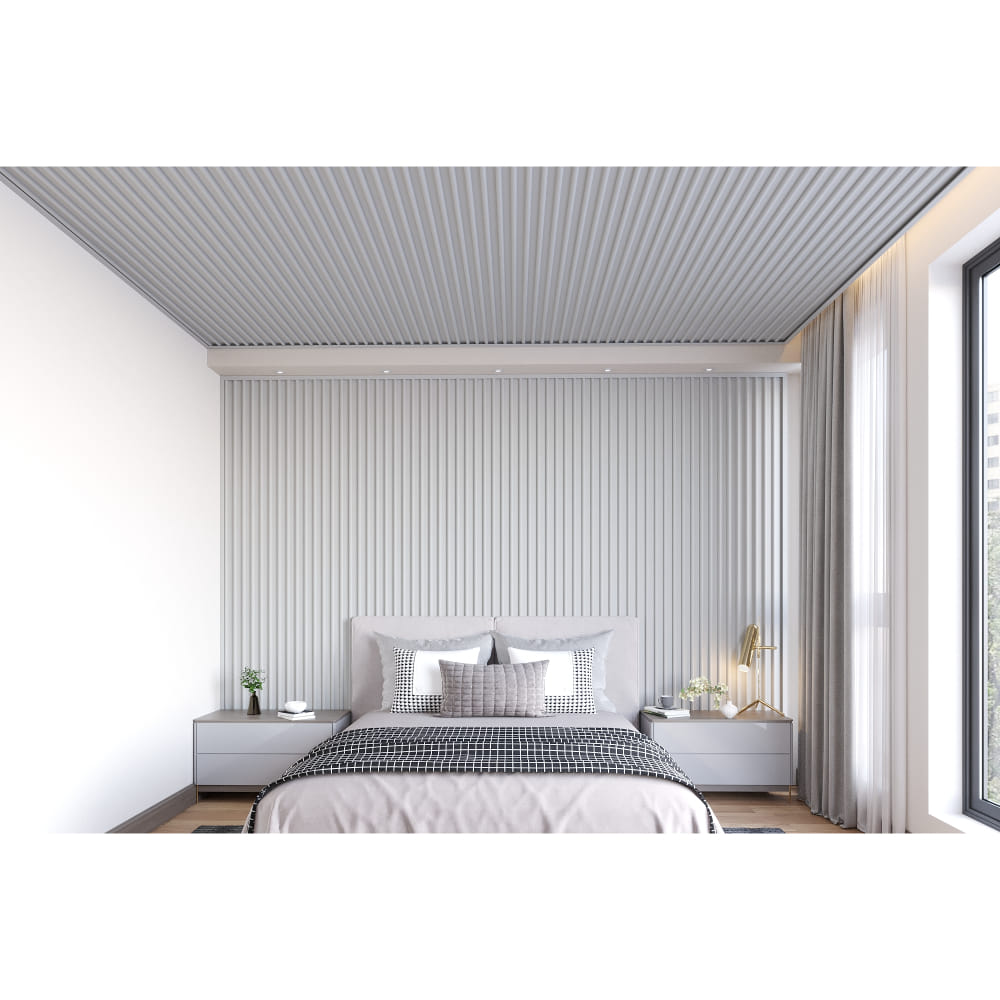 PVC Panel - Arch Design : Light Grey (10 Ft. Length) For Ceiling & Wall : Easy+Arch - Pastel Collection