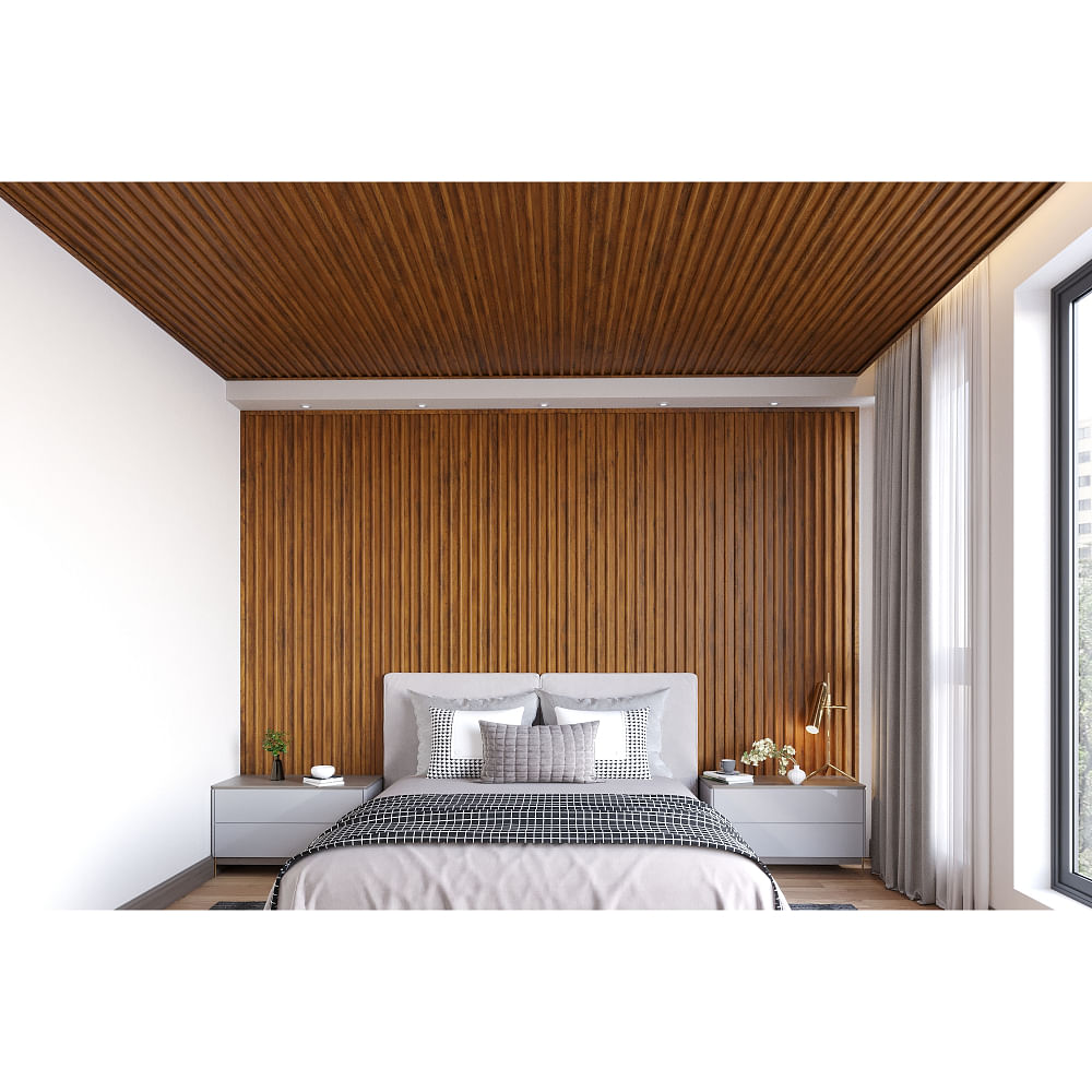 PVC Panel - Arch Design : Mahogany (10 Ft. Length) For Ceiling & Wall : Easy+Arch - Wooden Collection 