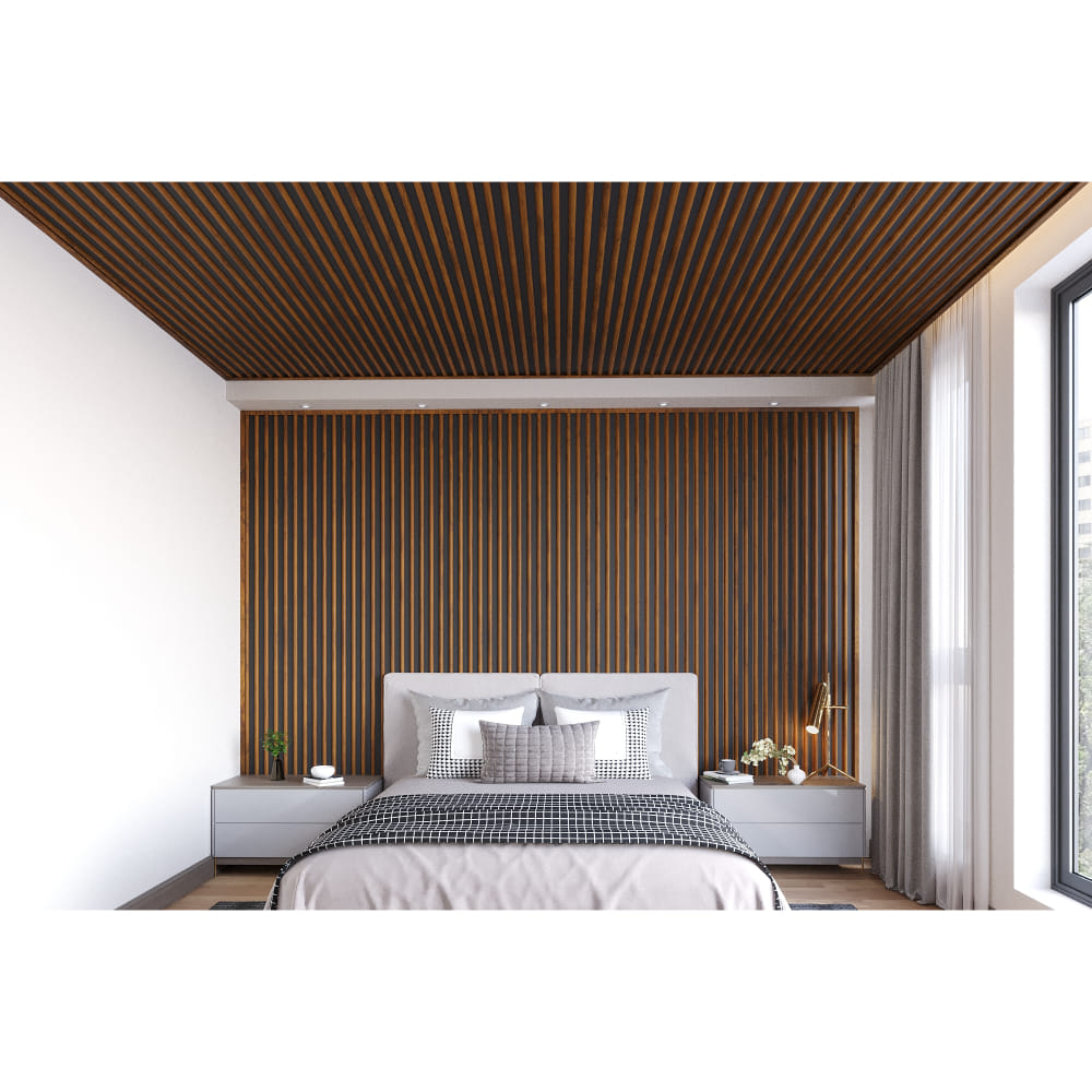 PVC Panel - Arch Design : Mahogany DB (10 Ft. Length) For Ceiling & Wall : Easy+Arch - Wooden Dual Tone Collection