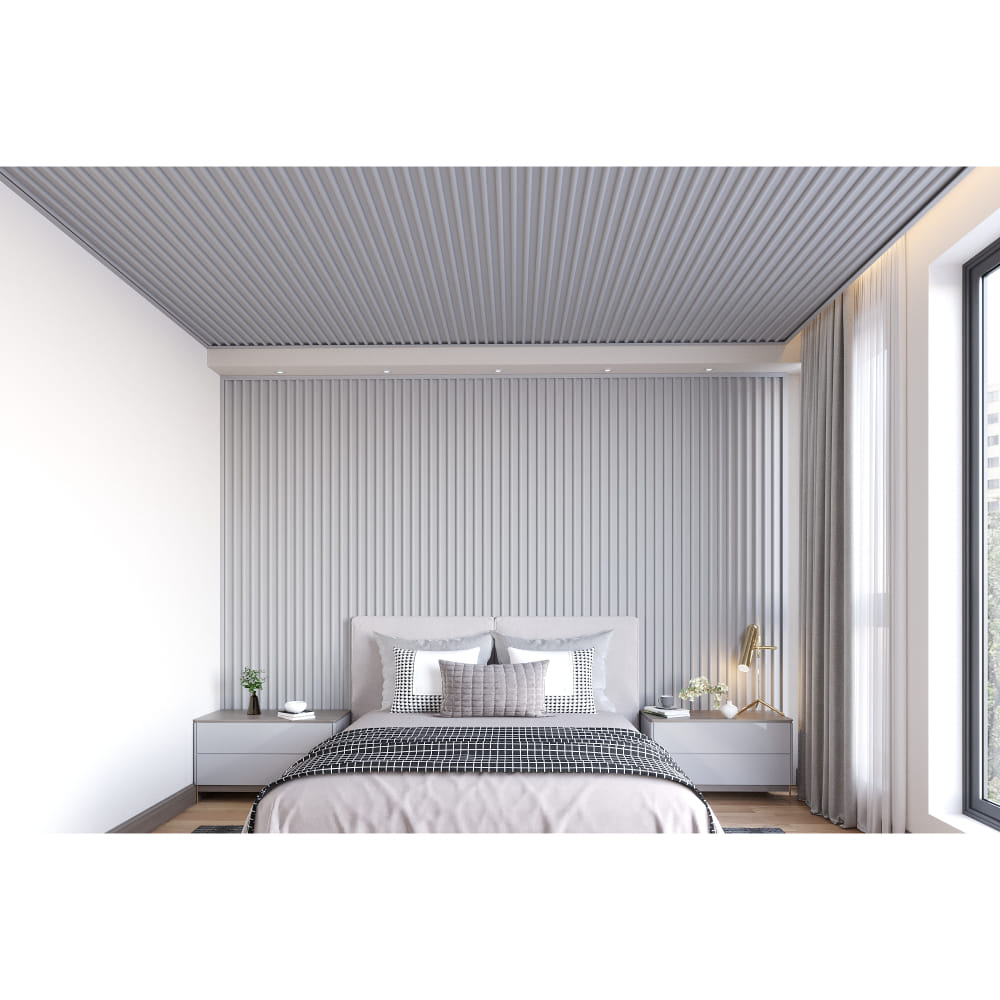 PVC Panel - Arch Design : Snow White (10 Ft. Length) For Ceiling & Wall : Easy+Arch - Pastel Collection