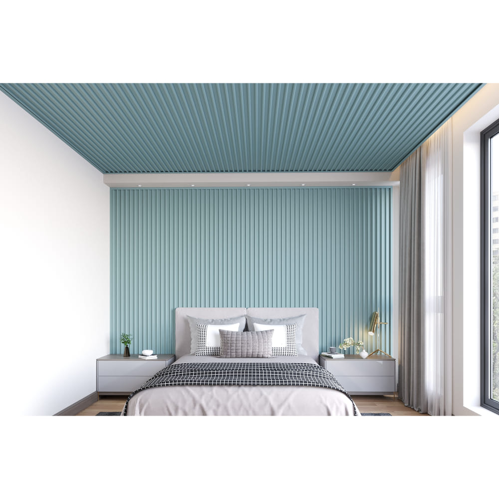 PVC Panel - Arch Design : Steel Blue (10 Ft. Length) For Ceiling & Wall : Easy+Arch - Pastel Collection