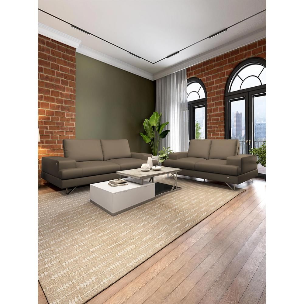 Benjamin Grey Premium Leatherette Sofa by Durian