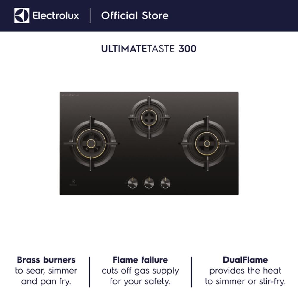 Electrolux 78cm UltimateTaste 300 built-in gas hob with 3 cooking zones (EHG7330BC)