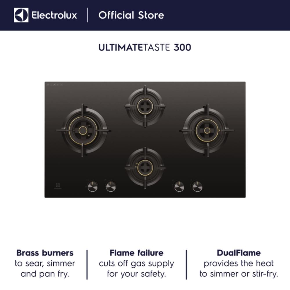 Electrolux 90cm UltimateTaste 300 built-in gas hob with 4 cooking zones (EHG9430BCD)
