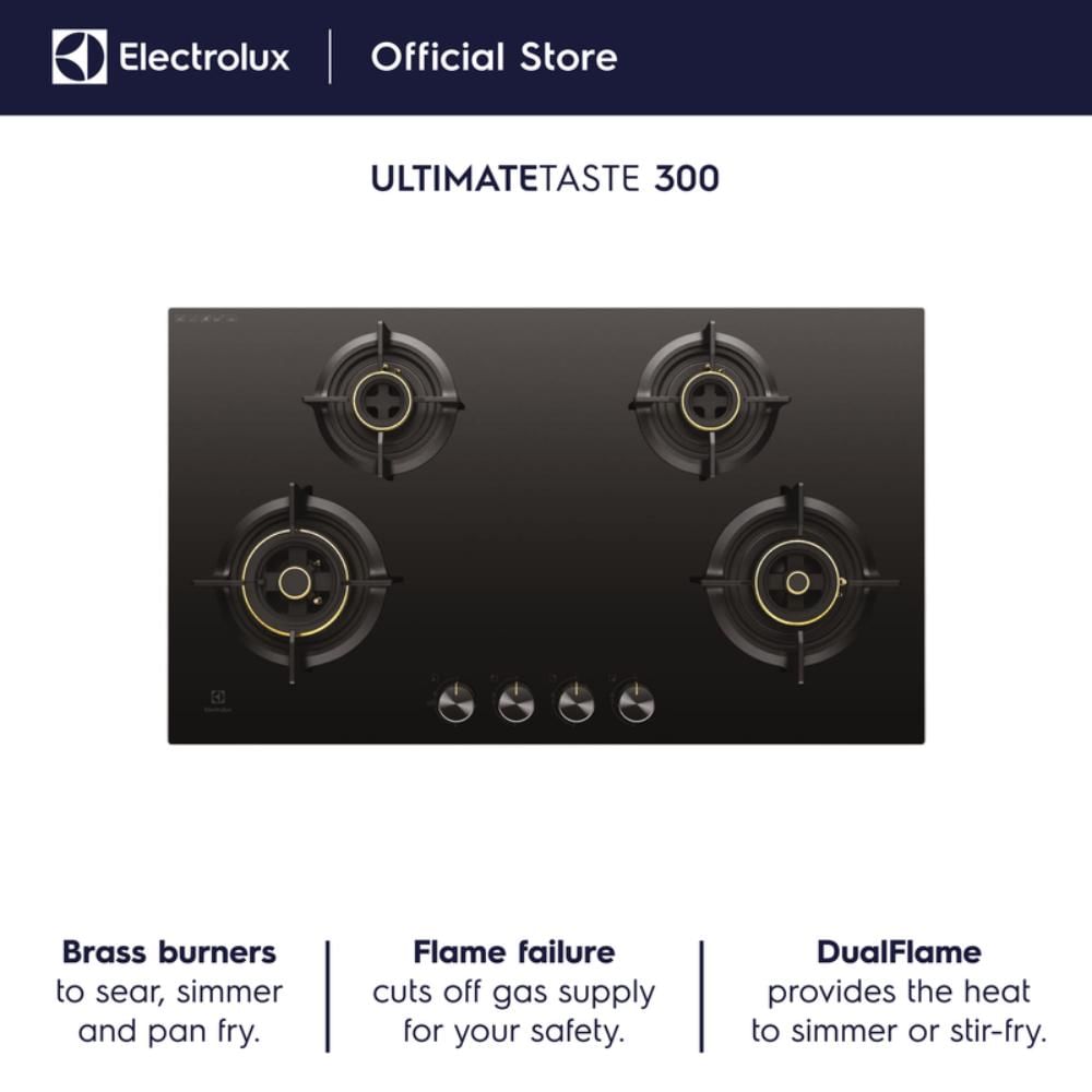 Electrolux 90cm UltimateTaste 300 built-in gas hob with 4 cooking zones (EHG9430BCI)
