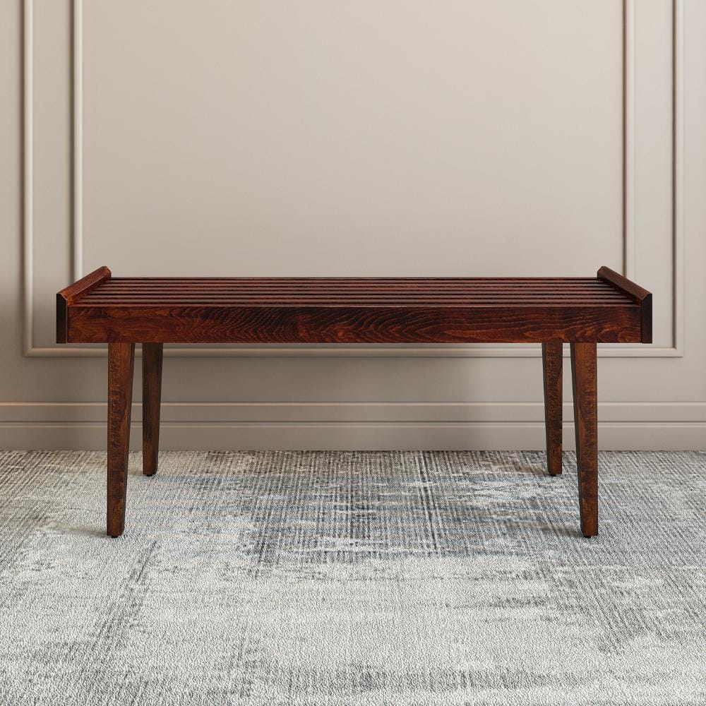 ELMER/BENCH Brown Solid Wood Bench (ELMER/BENCH) by Durian