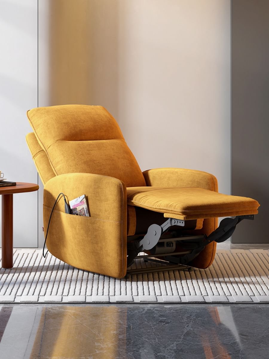 Evita Yellow Fabric 1 Seater Recilner by Durian