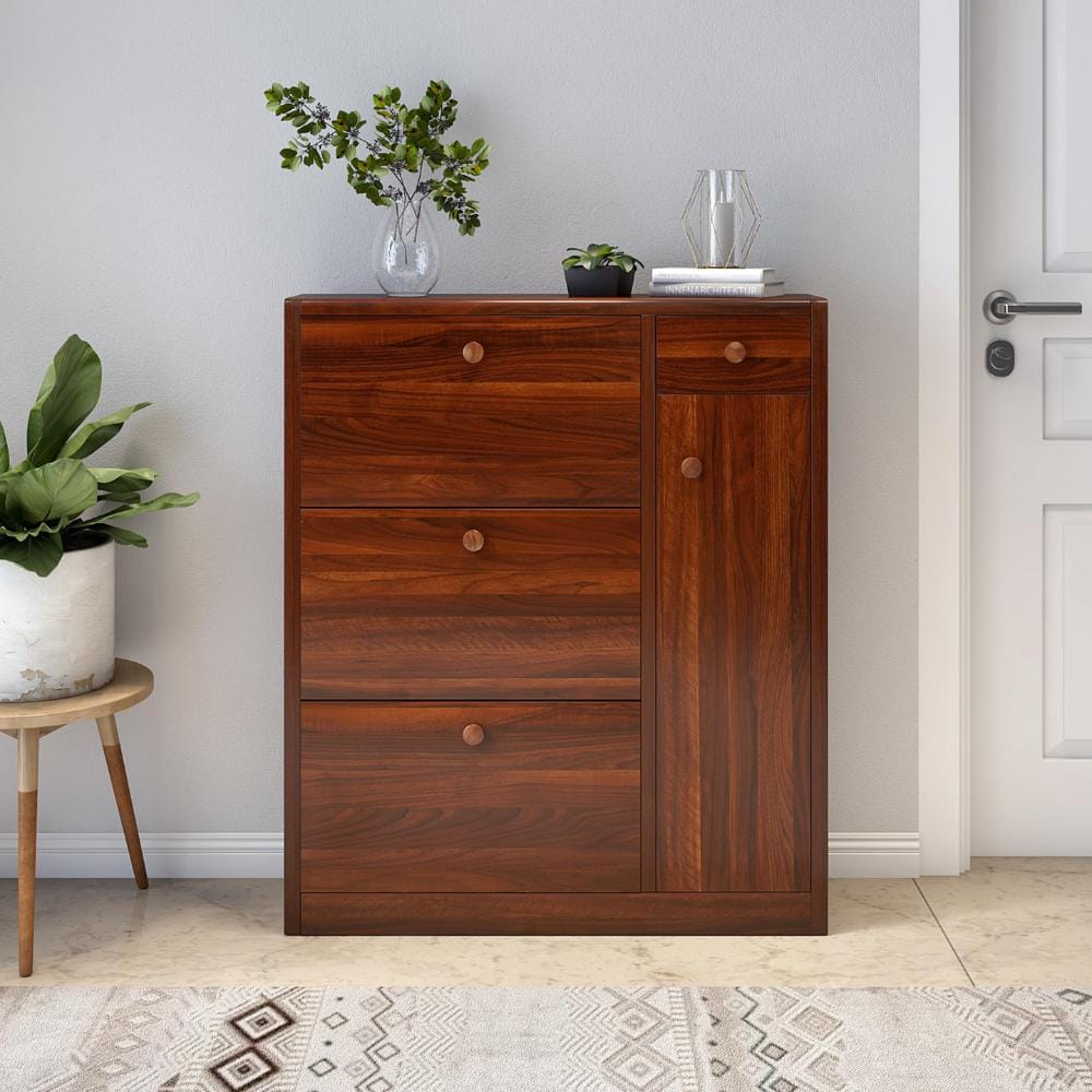 Fernando Brown Engineered Wood Shoe Cabinet (FERNANDO/A) by Durian