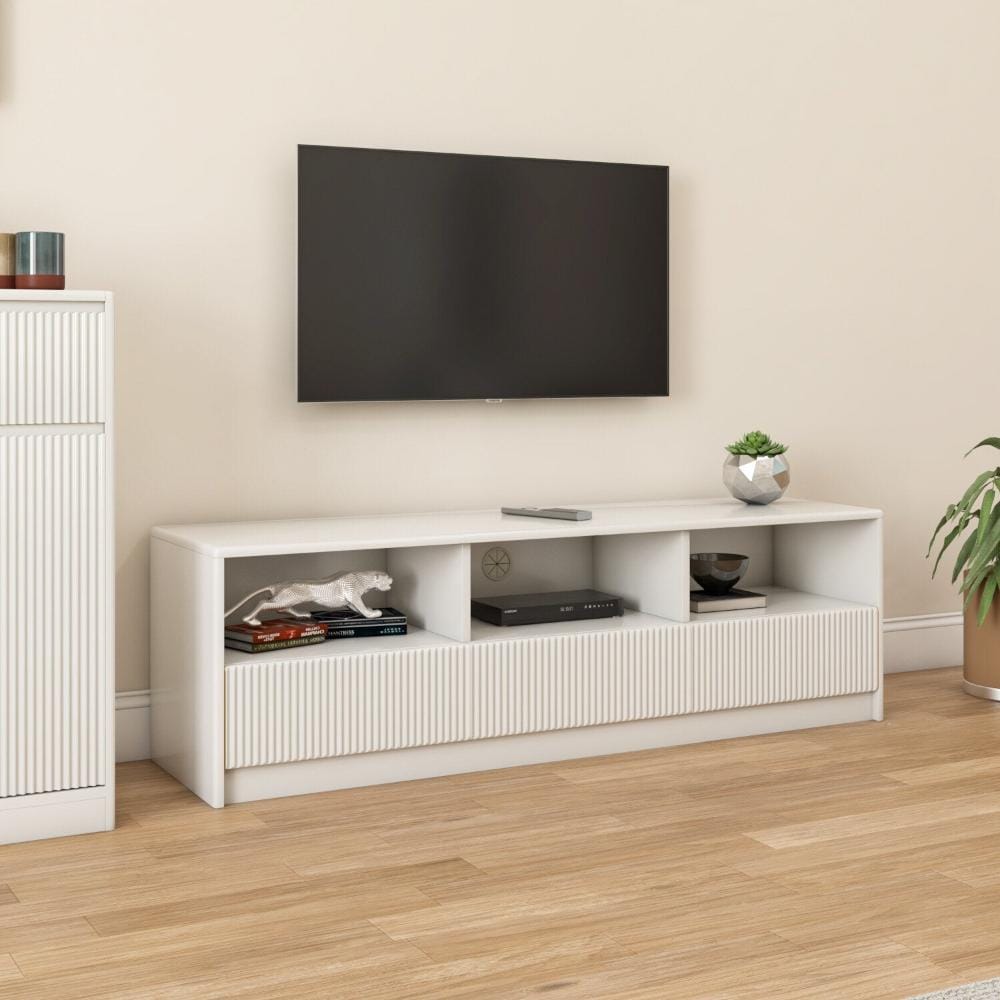 Nilkamal Homes Nix Low Height TV Unit (Ivory White-FINXLHTUHGIVR/WHI)