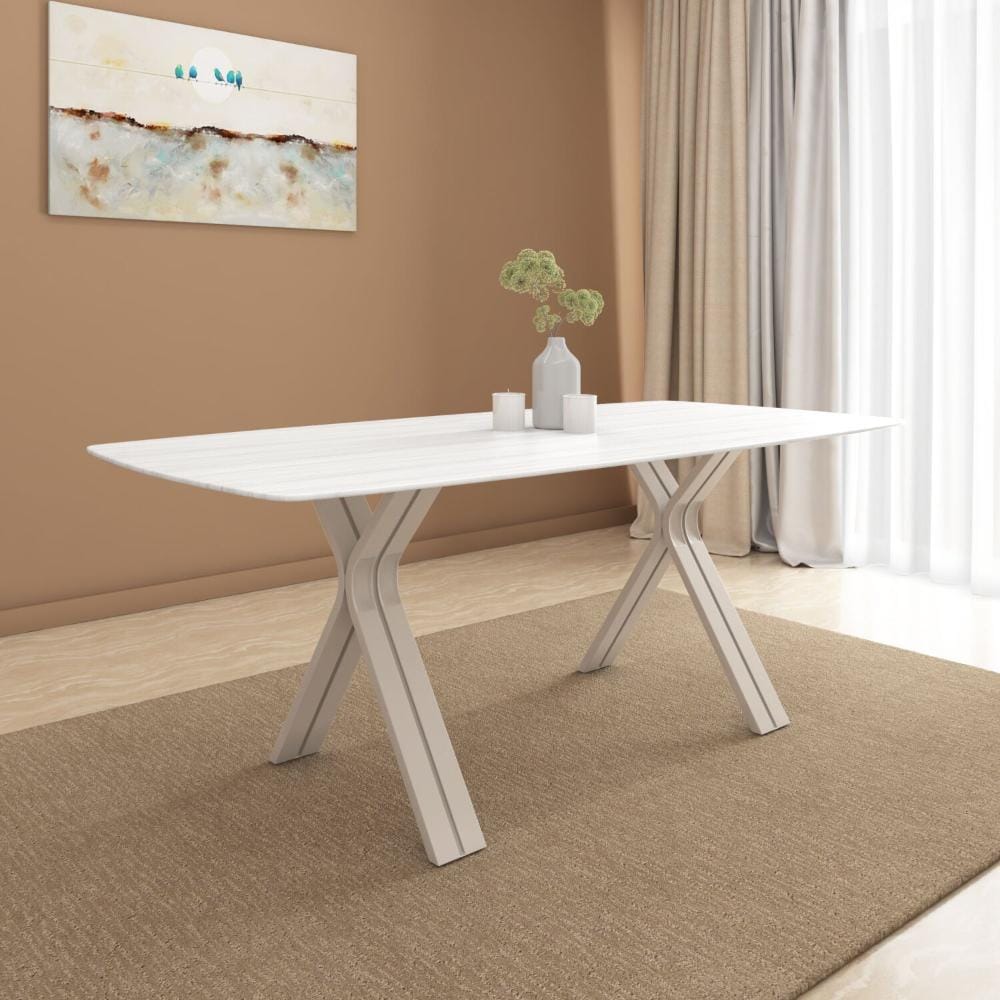 Nilkamal Homes Titania 6 Seater Dining Table (Ivory-FITITANIA6STRDTIVR)