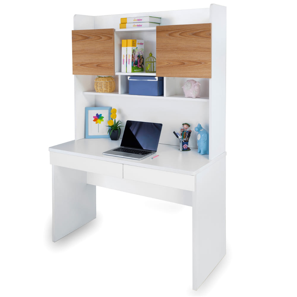Country Study Table (Oak & White) by Alex Daisy
