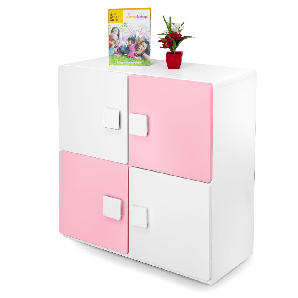 Alex Daisy Bookcase - Two Layer - Pink (Pink & White) by Alex Daisy
