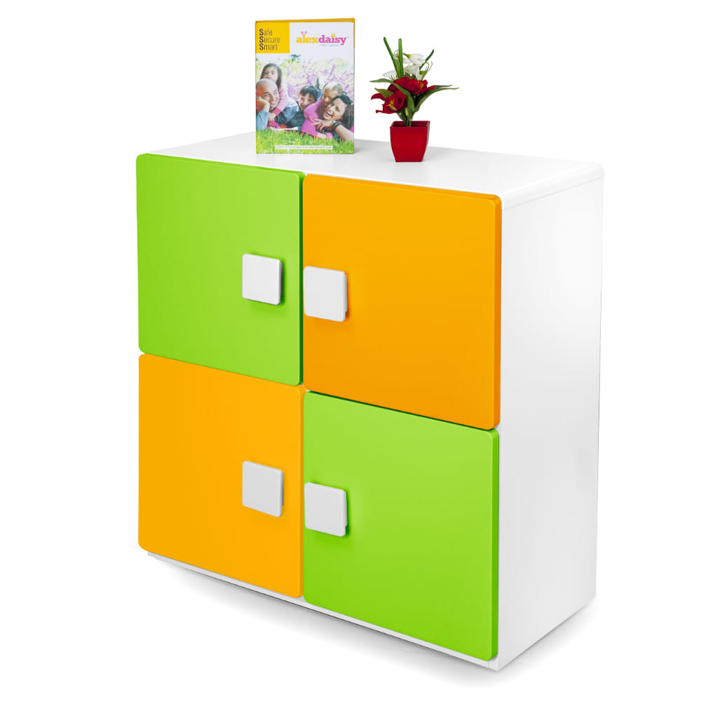 Alex Daisy Bookcase - Two Layer - Yellow/Green (White & Yellow & Green) by Alex Daisy