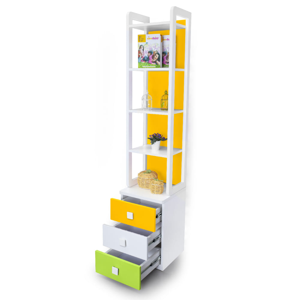 Alex Daisy Bookcase - Young America (Yellow & Green & White) by Alex Daisy