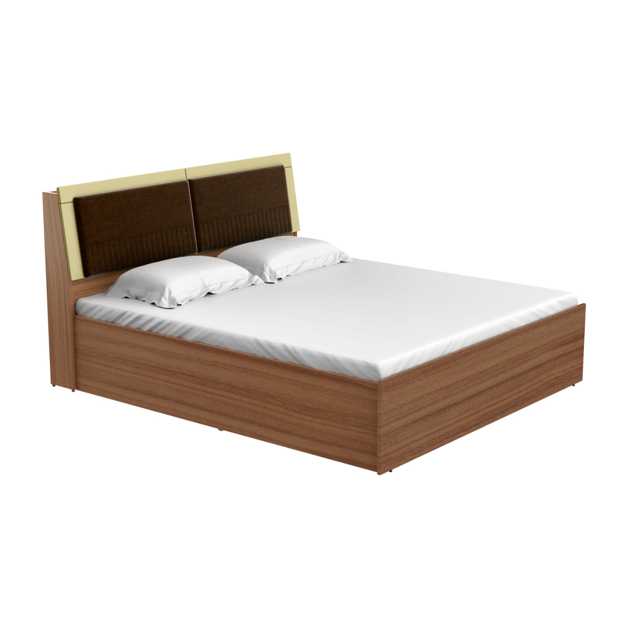 Stash Morf King Size Bed (PullOut Storage, Cream) Godrej Interio