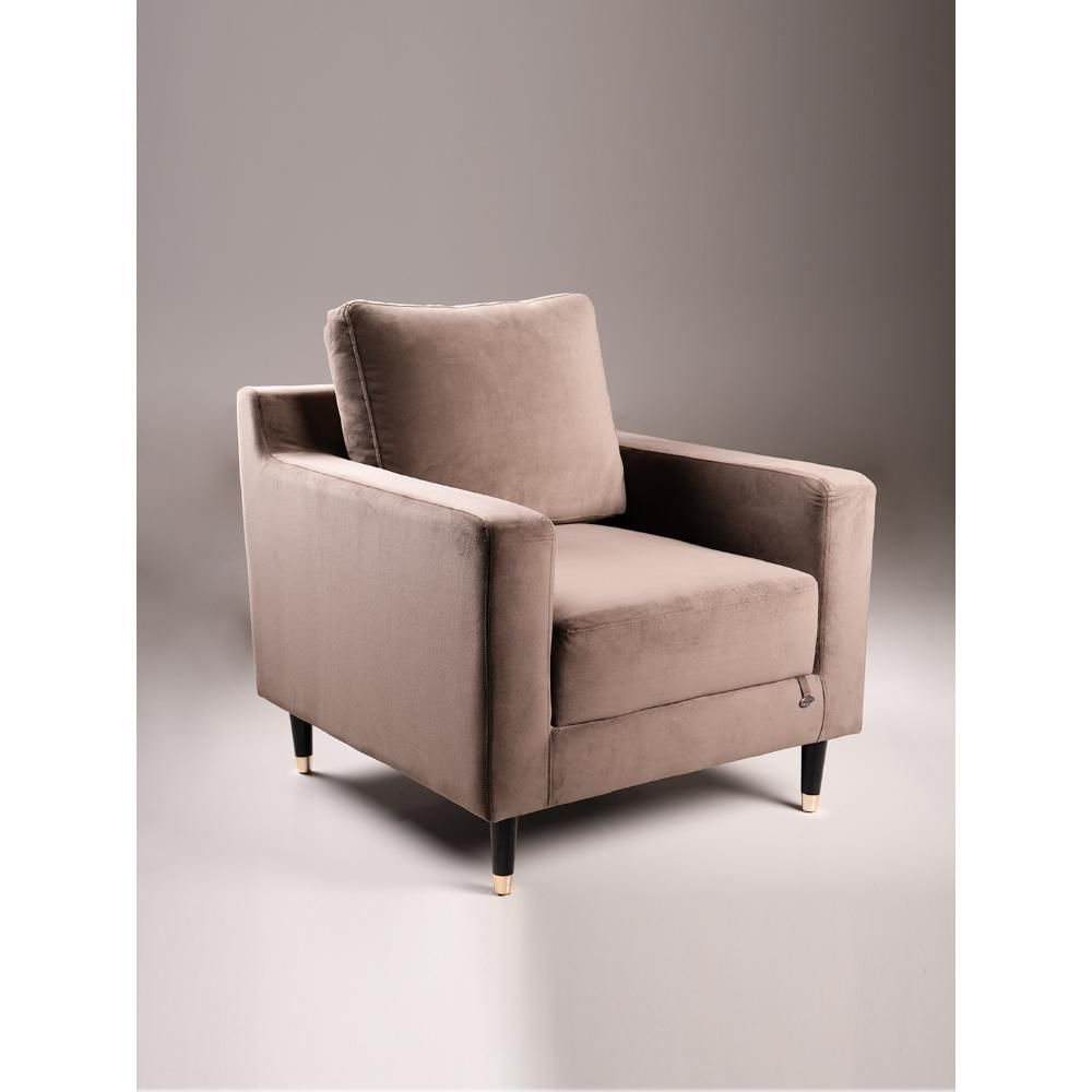 Harlow Brown Fabric 1 Seater Sofa by Durian