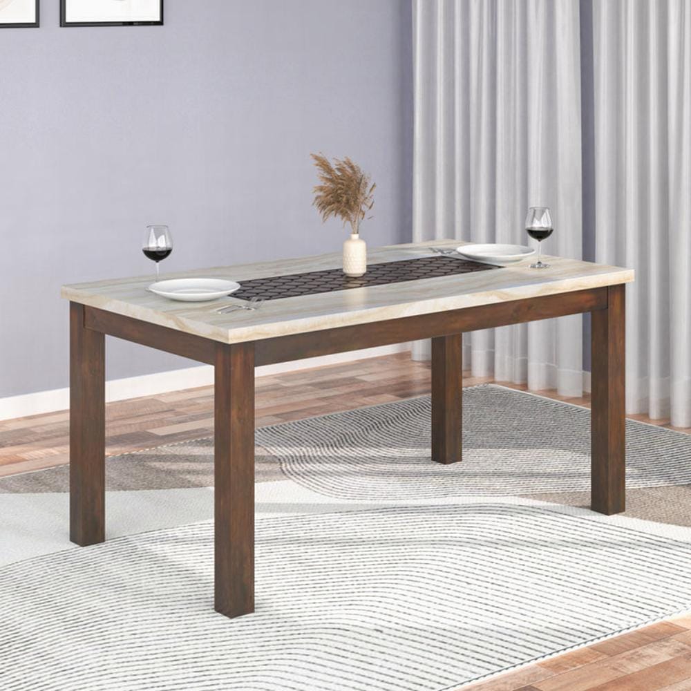 Nilkamal Homes York Solid Wood 6 Seater Dining Table (Antique Cherry-IYORK6STDINTBACHR)