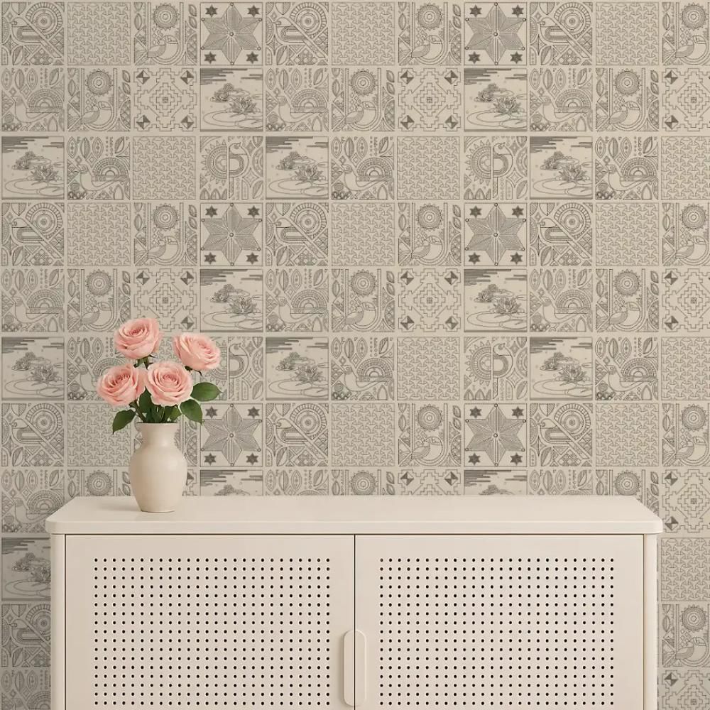 Life n Colors: Kantha Indian Cream Wallpaper