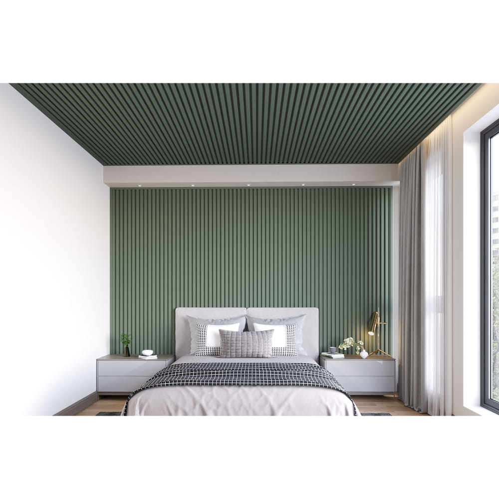 PVC Panel - Box Design : Forest Green (10 Ft. Length) For Ceiling & Wall : Easy+Linea - Pastel Collection