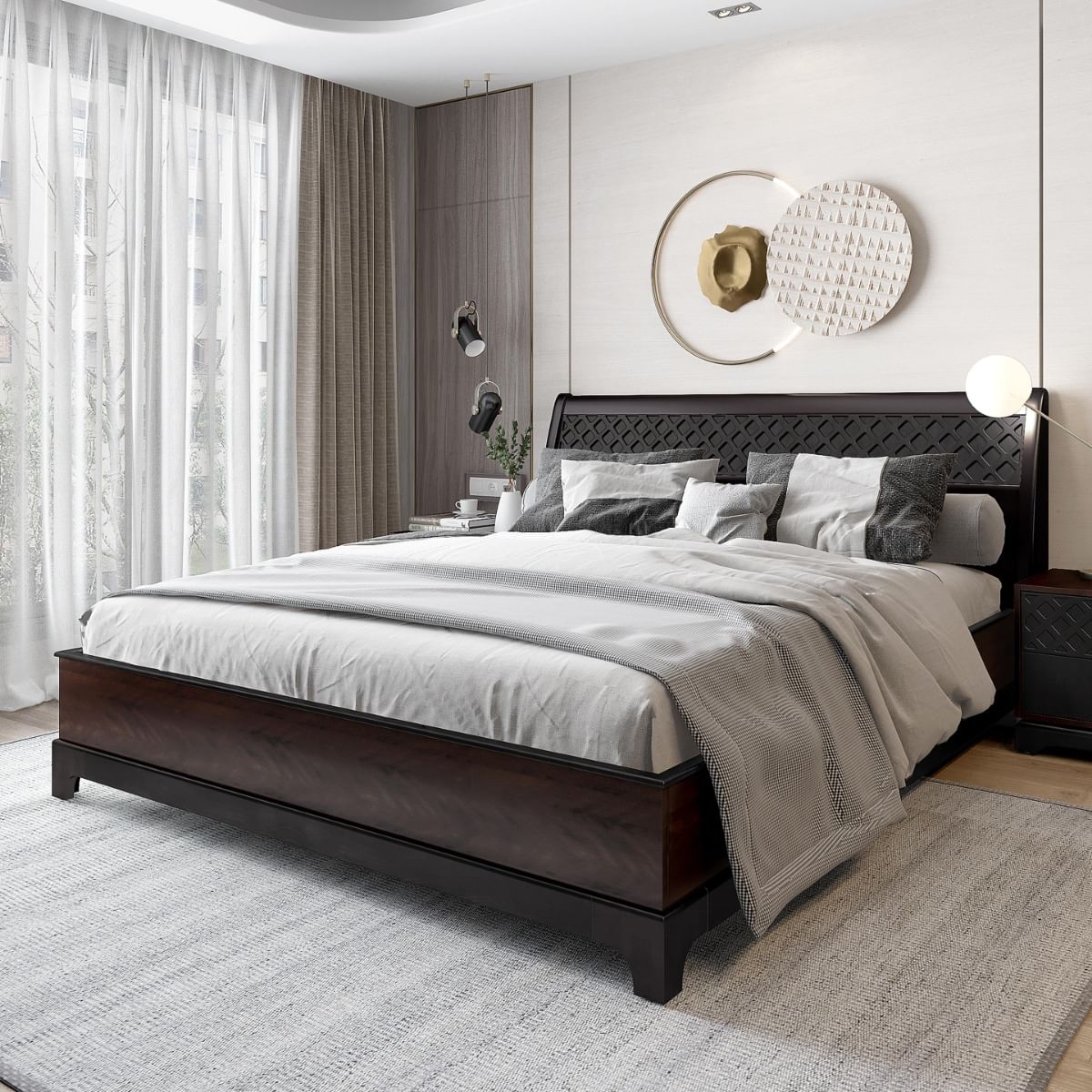 Madeline Brown Engineered Wood Bed by Durian
