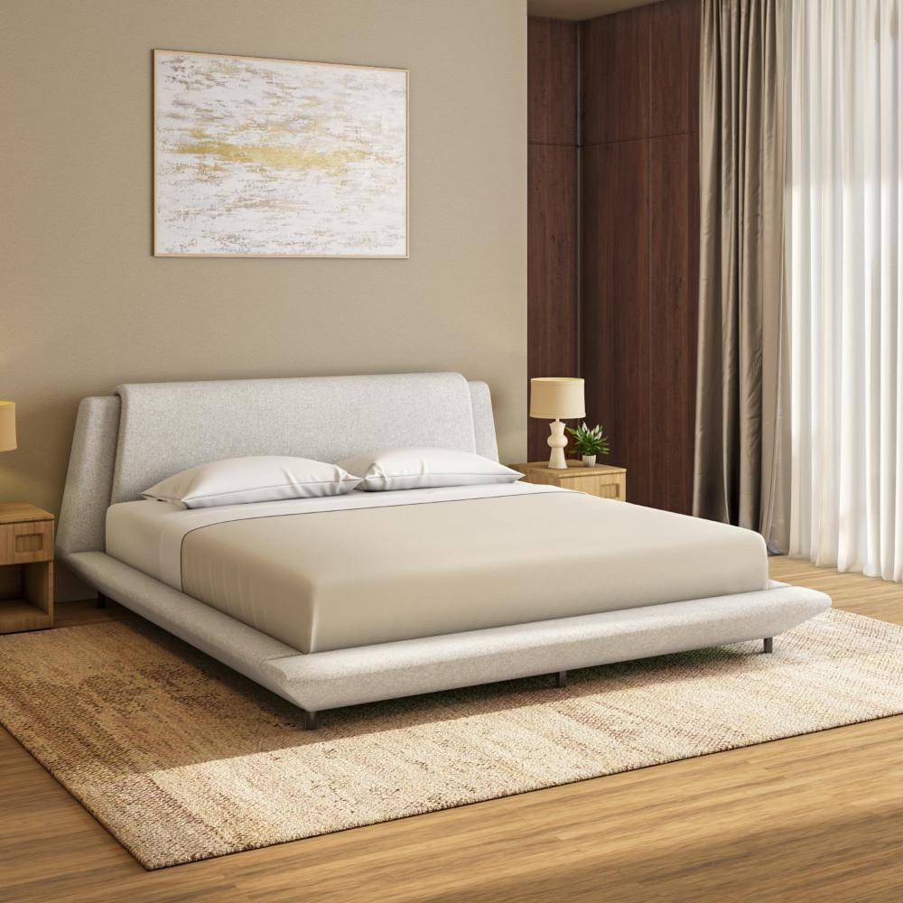 Nilkamal Homes Jaslene Upholstered Queen Bed Without Storage (Beige-MJASLENEQBWOSBEI)